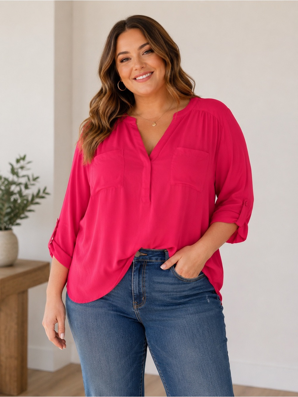 Torrid Hot Pink Harper Pullover Blouse NWT – Size 2‎
